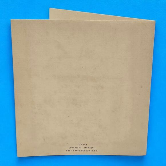 1947 Marjorie Cooper Easter Baby Inside Tulip Butterfly Vintage Rust Craft Card - Picture 5 of 10